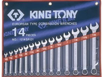 Bộ cờ lê vòng miệng hệ inch 14 chi tiết Kingtony 1214SR